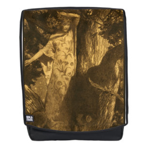Dryad Woman So haunted Owl & Bat Night Moonlight Backpack
