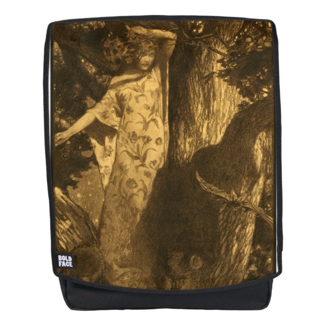 Dryad Woman So haunted Owl & Bat Night Moonlight Backpack (Front)