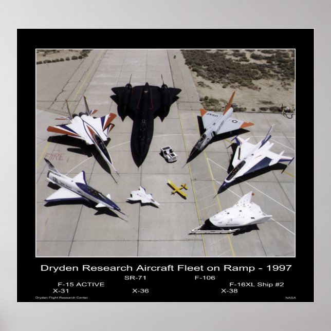 Dryden Research Aircraft Fleet on the Ramp - 1997 Poster (Front)