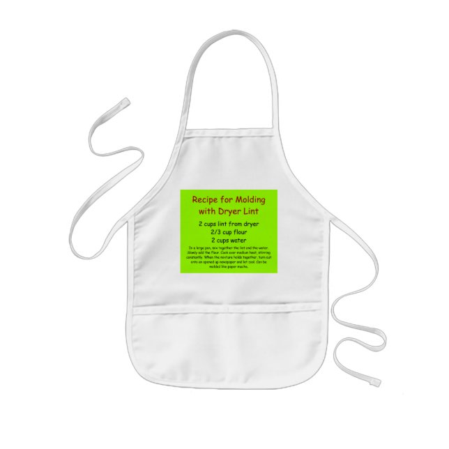 Dryer Lint Recipe Kids Apron (Front)