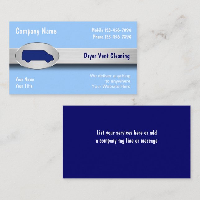 Dryer Vent Cleaning Business Cards (Front/Back)