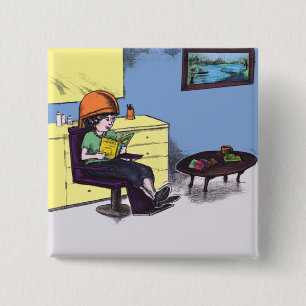 Drying Hair in a Beauty Salon 15 Cm Square Badge