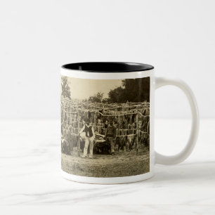 Drying leather, Argentina (albumen print on card) Two-Tone Coffee Mug