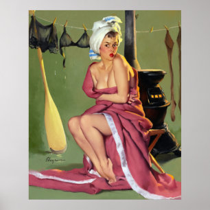 Drying Pin Up Poster