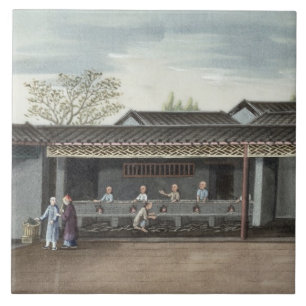 Drying tea leaves (w/c on paper) tile