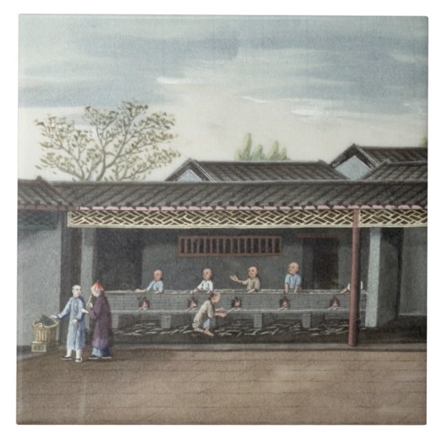 Drying tea leaves (w/c on paper) tile (Front)