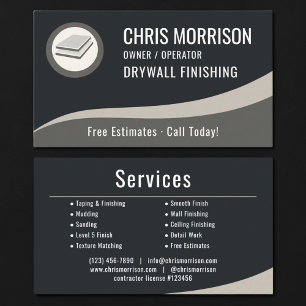 Drywall Finishing Professional Business Card