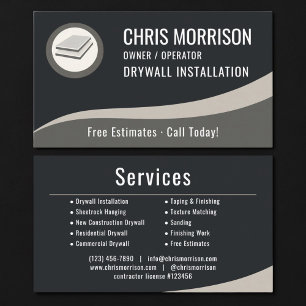 Drywall Installation Professional Business Card