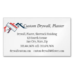 Drywall, Plaster, Sheetrock Finishing  Magnetic Business Card