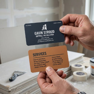 Drywall Specialist Modern Charcoal & Copper Business Card