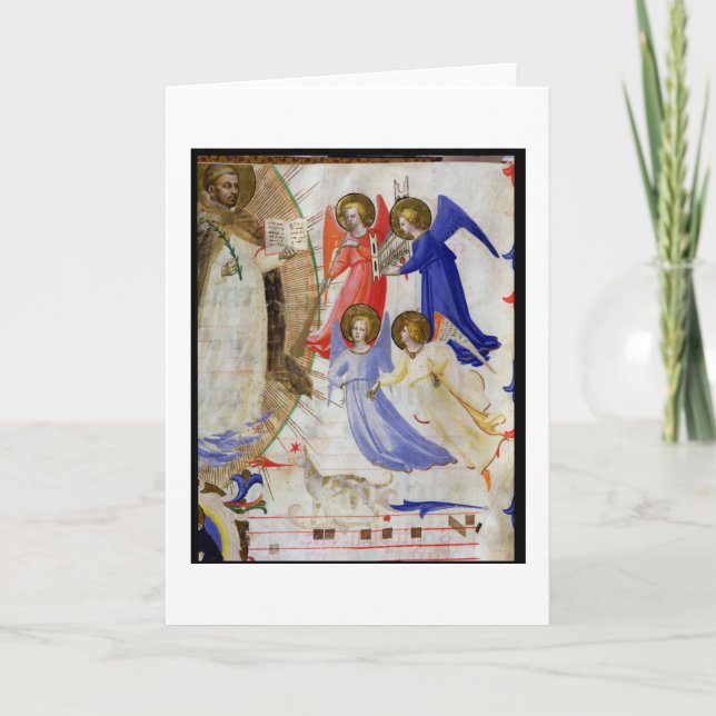 ds 558 f.67v St. Dominic with four musical angels, Card (Front)