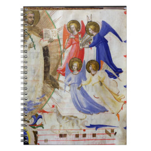 ds 558 f.67v St. Dominic with four musical angels, Notebook