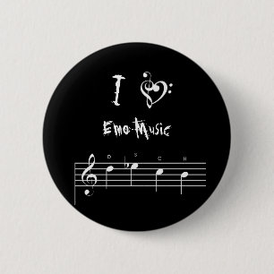 dsch, treblebassheart, I, Emo Music 6 Cm Round Badge