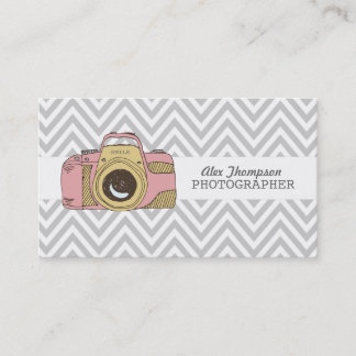 DSLR Camera Chevron Photographer Business Cards