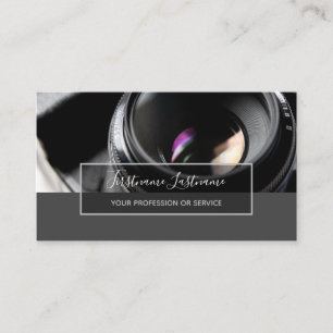 DSLR Camera lens for Photographers Videographers Business Card