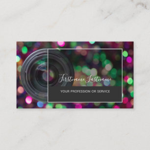 DSLR Camera lenses for Photographers Videographers Business Card