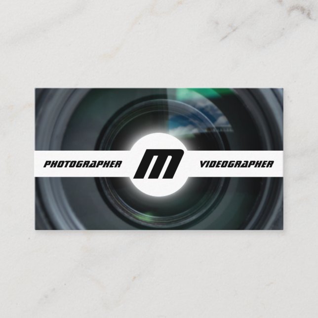 DSLR Camera lenses for Photographers Videographers Business Card (Front)