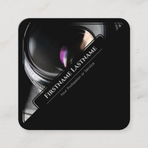DSLR Camera lenses for Photographers Videographers Square Business Card