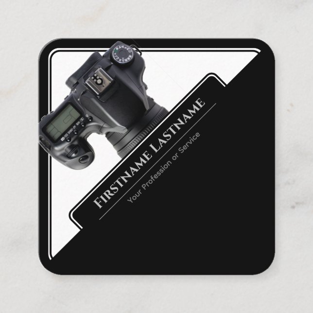 DSLR Camera lenses for Photographers Videographers Square Business Card (Front)