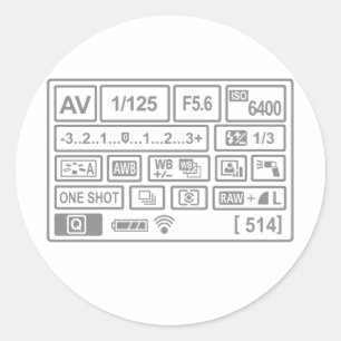 DSLR Setting Classic Round Sticker