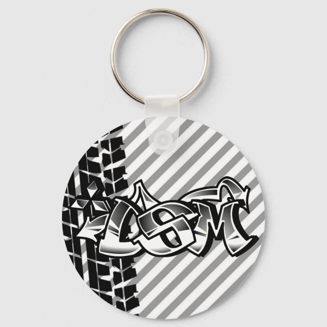 DSM Eclipse Talon 4g63 Black and White Keychain (Front)
