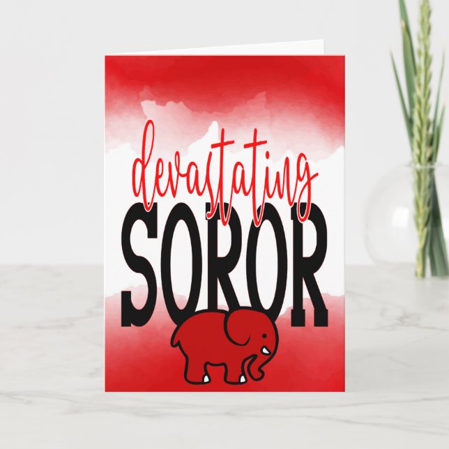 DST Inspired Devastating Soror Crimson and Cream   Thank You Card (Front)