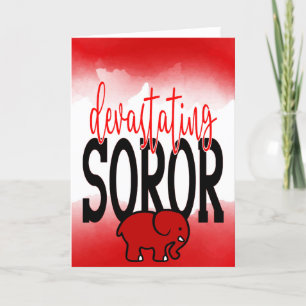 DST Inspired Devastating Soror Crimson and Cream Thank You Card