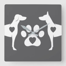 DTDR Doberman Wall Clock Grey