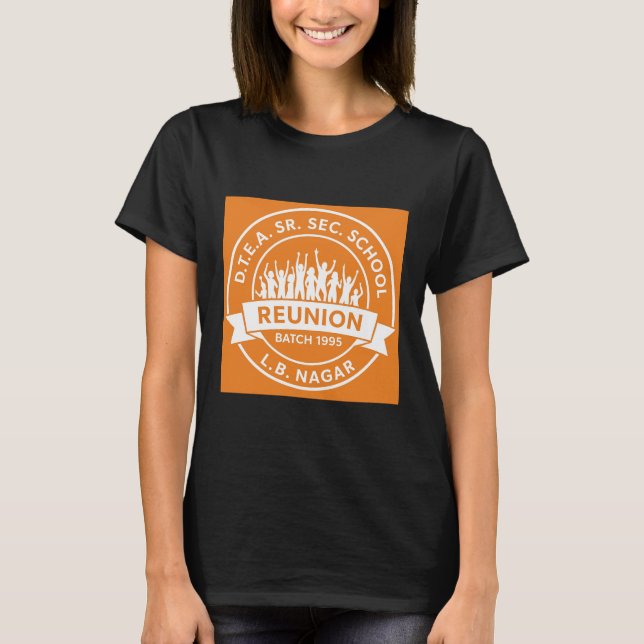 DTEA 1999 Women's Black Tee- Orange logo  T-Shirt (Front)