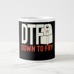DTF Dowl to fry  Chicken Retro Gift Large Coffee Mug