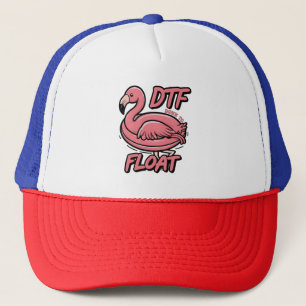 Dtf Down to Float Funny Summer Flammingo Bird Trucker Hat