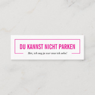 du kannst nicht parken! mini business card