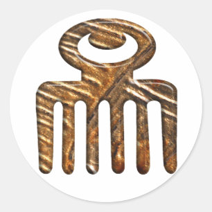 Duafe. African Adinkra symbol of Beauty Classic Round Sticker