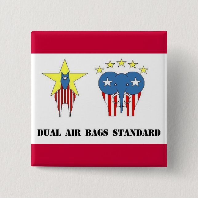 DUAL AIR BAGS STANDARD POLITICAL BUTTON DEMOCRAT (Front)