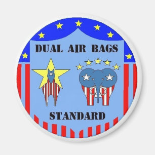 DUAL AIR BAGS STANDARD POLITICAL MAGNET DEMOCRAT