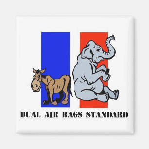 DUAL AIR BAGS STANDARD POLITICAL MAGNET DEMOCRAT