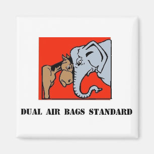 DUAL AIR BAGS STANDARD POLITICAL MAGNET DEMOCRAT