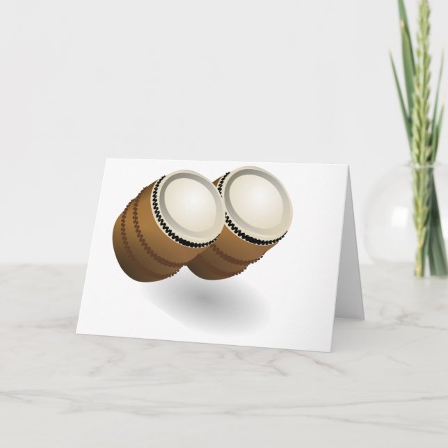 Dual Bongos Greeting Cards (Front)