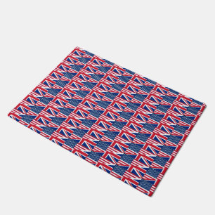 Dual Citizen American British Flag Doormat