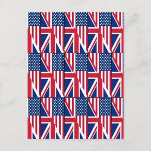 Dual Citizen American & British Flag Postcard