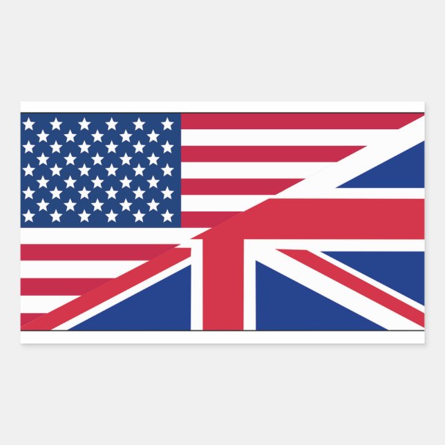 Dual Citizen American & British Flag Sticker (Front)
