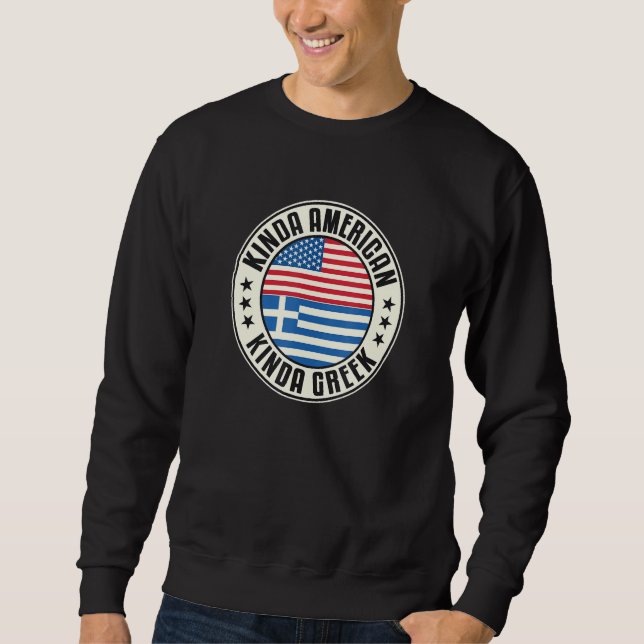 Dual Citizenship American Greek Greece Usa Flag El Sweatshirt (Front)