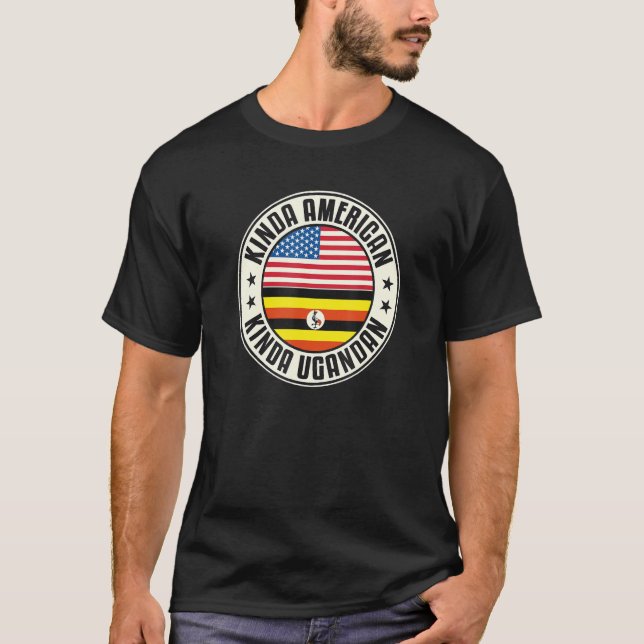 Dual Citizenship American Ugandan Uganda Usa Flag T-Shirt (Front)