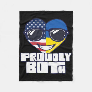Dual Citizenship Proudly Both Usa Ukraine Fleece Blanket