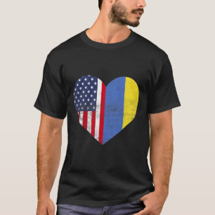 Dual Citizenship Usa Ukraine Heart American Ukrain T-Shirt