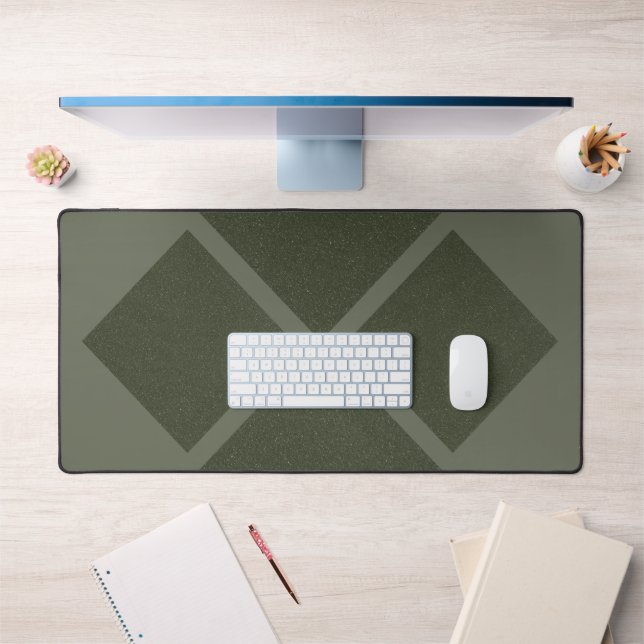 Dual Diamond Moss Green Desk Mat – Customisable (Office 1)