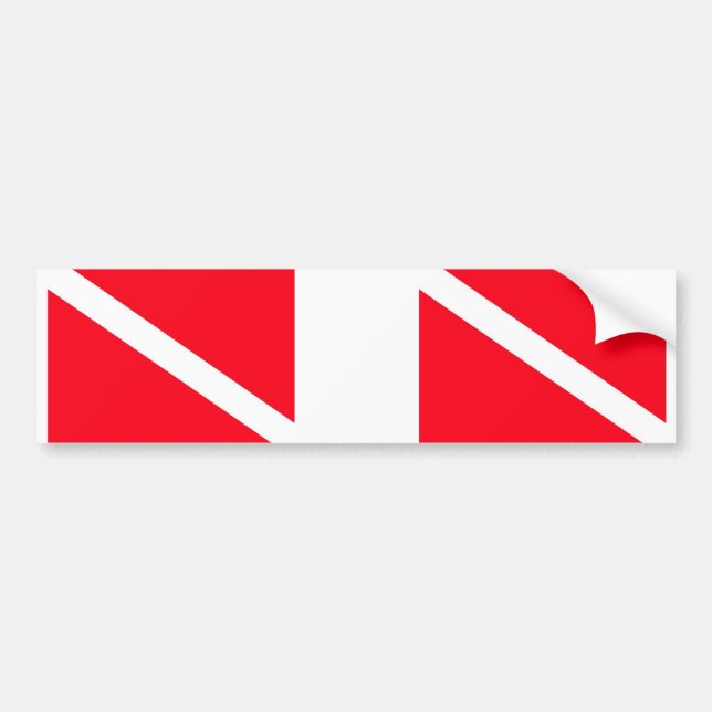 Dual Dive Flag Bumper Sticker (Front)