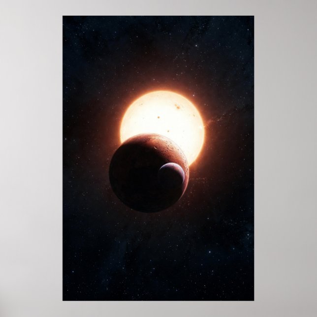 Dual Eclipse Over Red Planet – Cosmic Alignment in Poster (Front)
