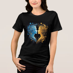 Dual Faces Representing Cosmic Energy Tri-Blend Shirt
