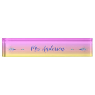 Dual Feathered Boho Arrows Personalised Nameplate